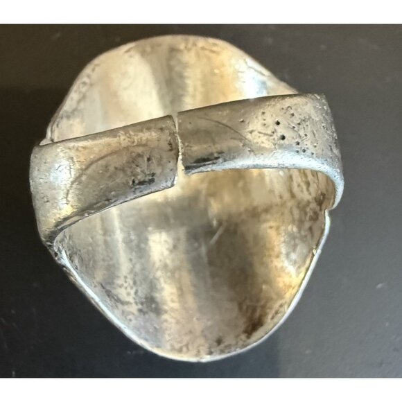 Vintage Sterling Silver Ring Size 6.5 Turquoise Onyx Southwestern Style READ - Picture 6 of 7